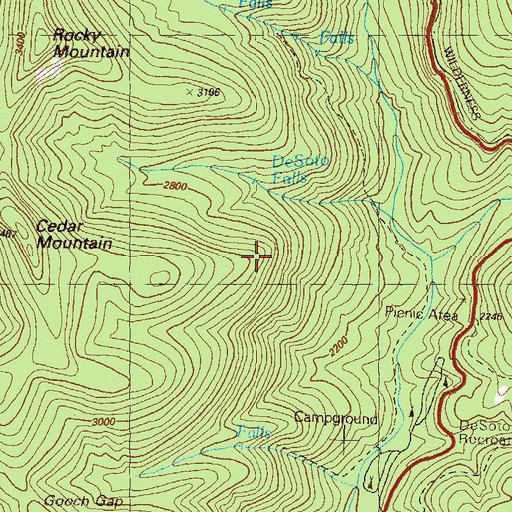 Topographic Map of Chestatee Wildlife Management Area, GA