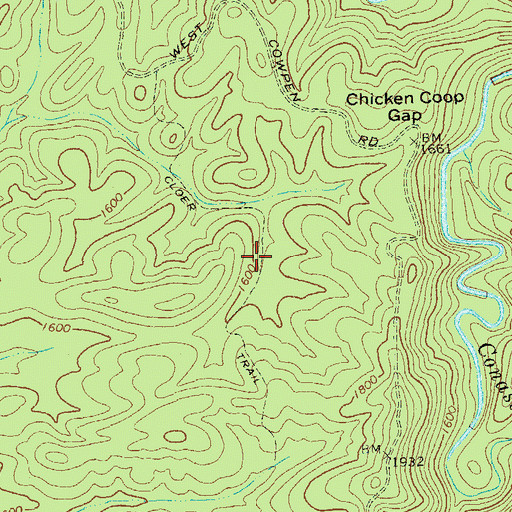Topographic Map of Cloer Trail, GA