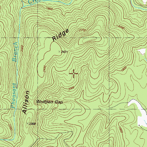 Topographic Map of Dukes Creek Falls Campground, GA