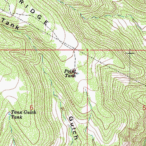 Topographic Map of Point Tank, AZ