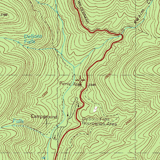 Topographic Map of Chestatee Knoll Campground, GA