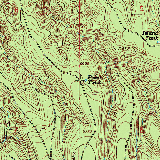 Topographic Map of Point Tank, AZ