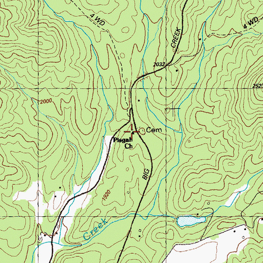 Topographic Map of Pisgah Church, GA