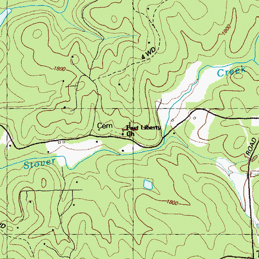 Topographic Map of East Liberty Church, GA