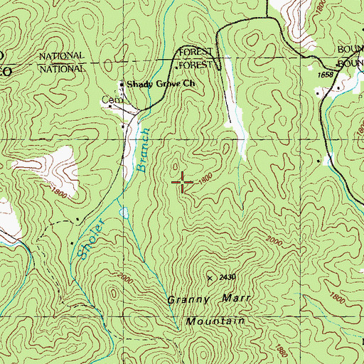 Topographic Map of Mary Ridge, GA