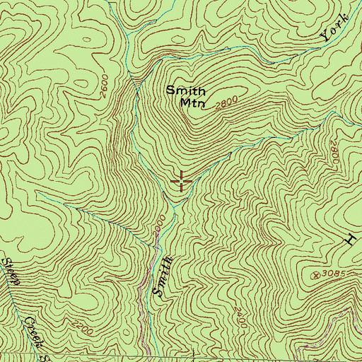 Topographic Map of Anna Ruby Falls Scenic Area, GA
