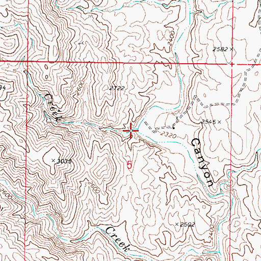 Topographic Map of Poison Creek, AZ