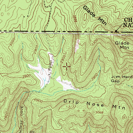 Topographic Map of Glade Hope Cemetery, GA