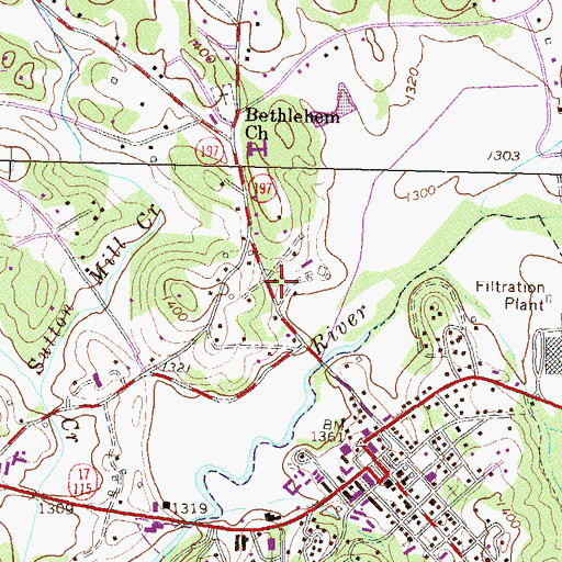 Topographic Map of Chattooga Ranger Station, GA