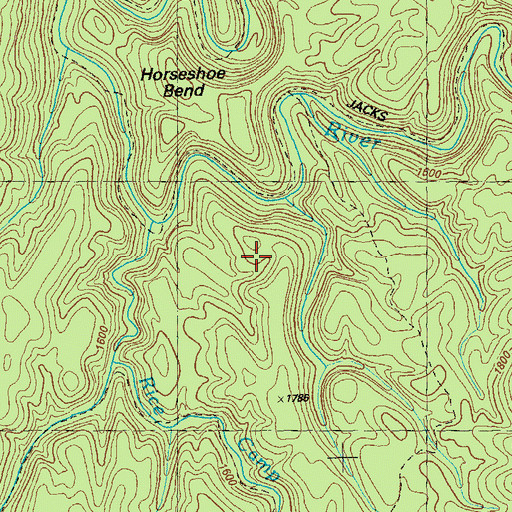 Topographic Map of Rice Camp Trail, GA