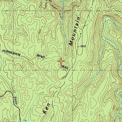 Topographic Map of Horseshoe Bend Trail, GA