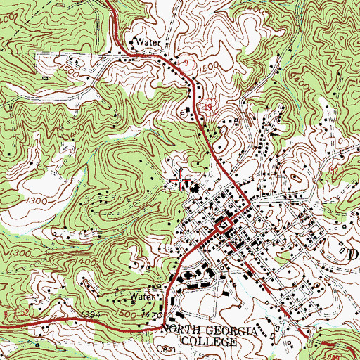 Topographic Map of Chestatee Ranger District Office, GA