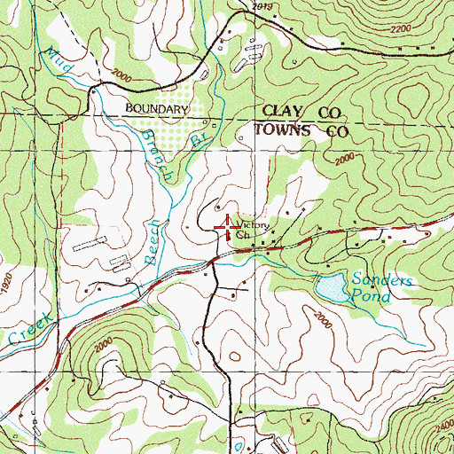 Topographic Map of Victory Church, GA