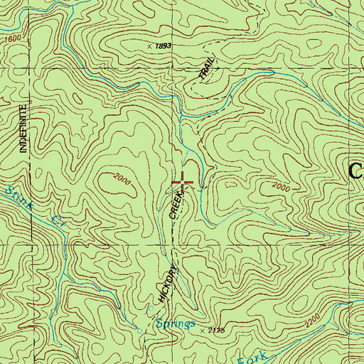 Topographic Map of Hickory Creek Trail, GA