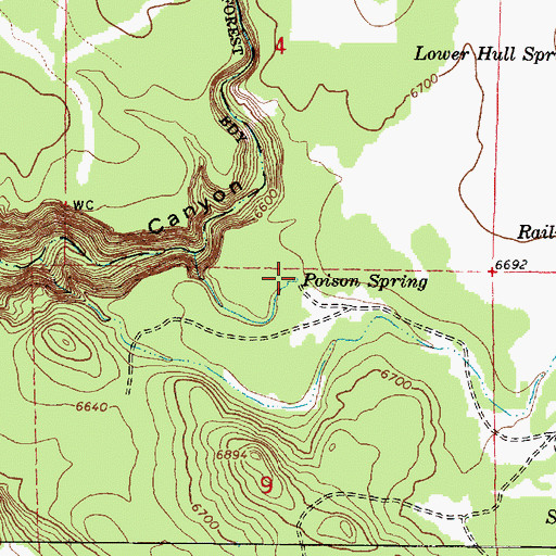 Topographic Map of Poison Spring, AZ