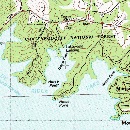 Topographic Map of Lakewood Landing Campground, GA