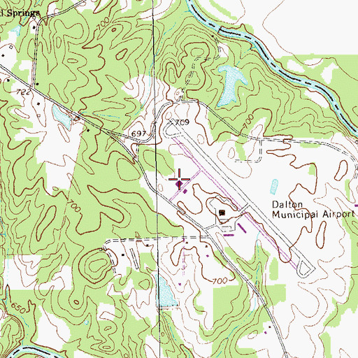 Topographic Map of Dalton Municipal Airport, GA