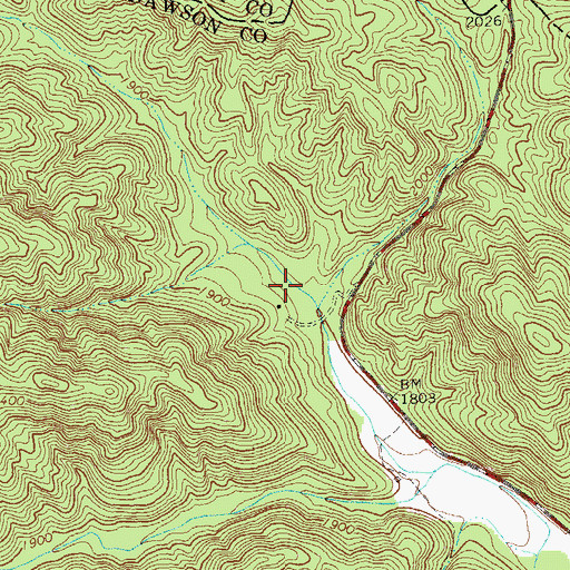 Topographic Map of Licklog, GA