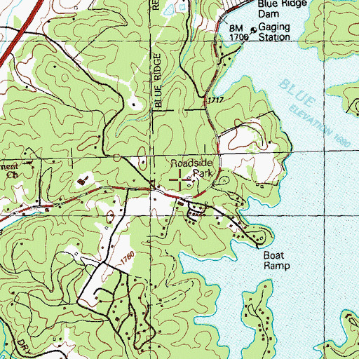 Topographic Map of Toccoa Work Center, GA