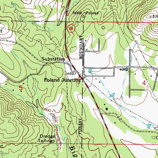 Topographic Map of Poland Junction, AZ