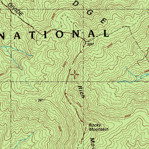 Topographic Map of Rich Mountain, GA