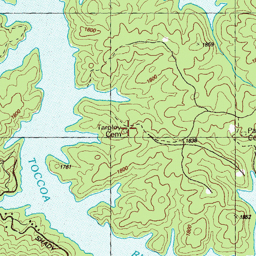 Topographic Map of Tarpley Cemetery, GA