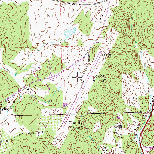 Topographic Map of Gilmer County Airport, GA