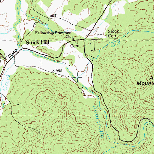 Topographic Map of Alec Branch, GA