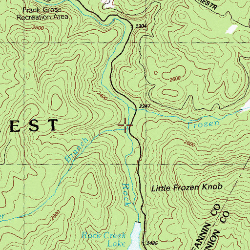 Topographic Map of Oliver Branch, GA