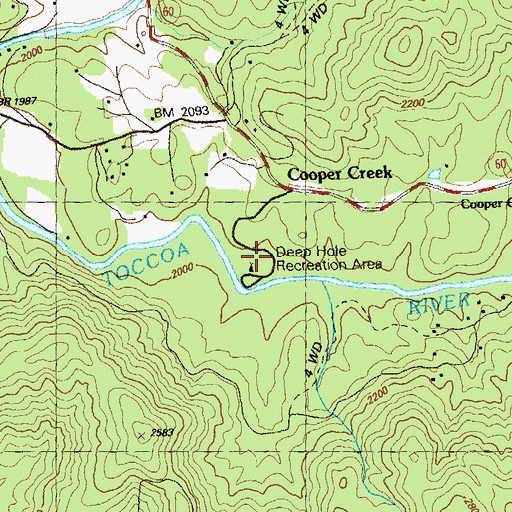 Topographic Map of Deep Hole Recreation Area, GA