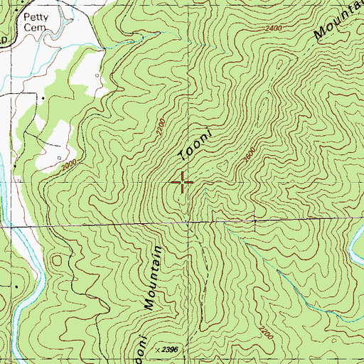 Topographic Map of Benton Mackaye Trail, GA