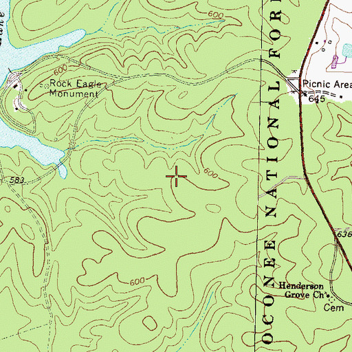 Topographic Map of Oconee Work Center, GA