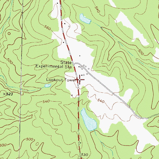 Topographic Map of Moseley Lookout Tower, GA