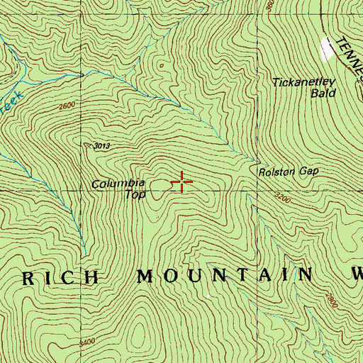 Topographic Map of Rich Mountain Wildlife Management Area, GA