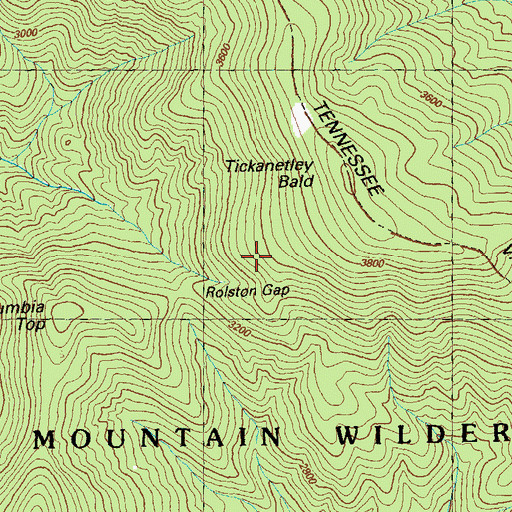 Topographic Map of Rich Mountain Wilderness, GA