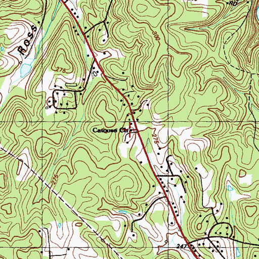 Topographic Map of Catoosa Church, GA