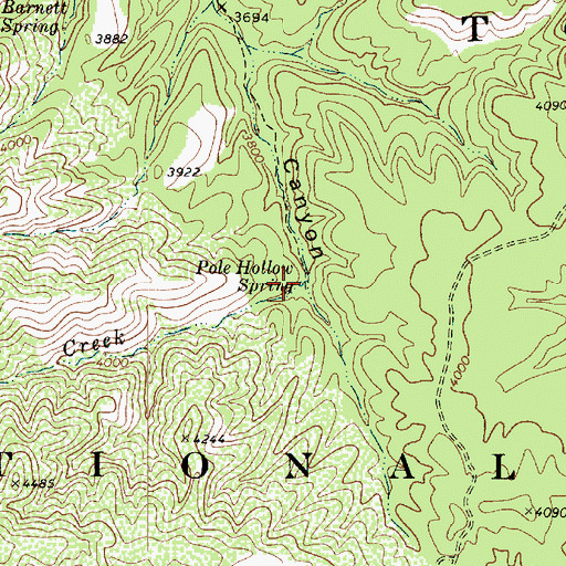 Topographic Map of Pole Hollow Spring, AZ