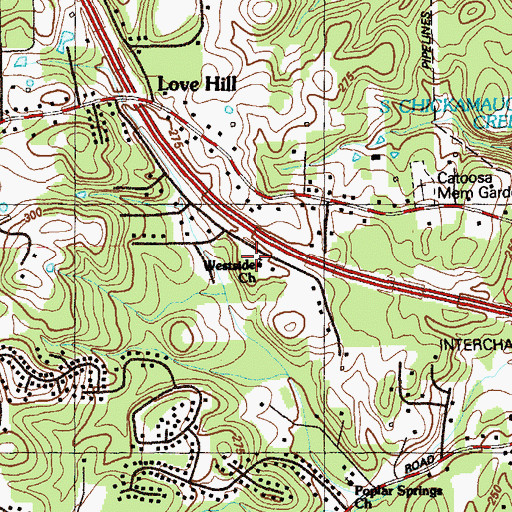 Topographic Map of Westside Church, GA