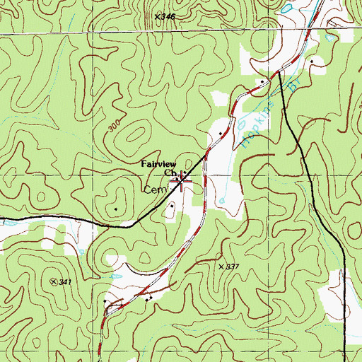 Topographic Map of Fairview Church, GA