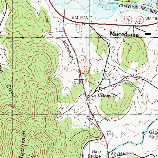 Topographic Map of Macedonia School, GA