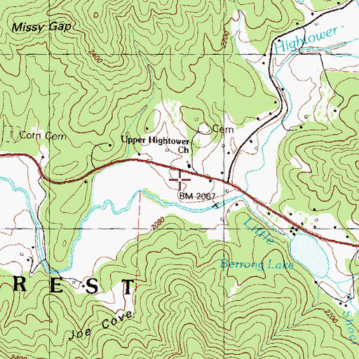Topographic Map of Upper Hightower School, GA