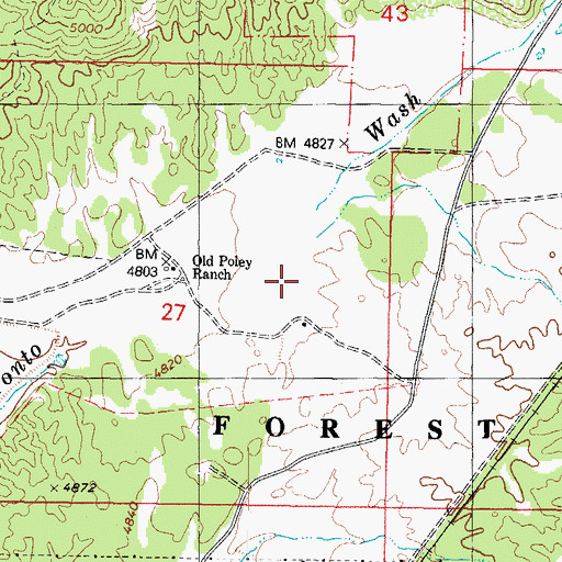 Topographic Map of Poley Ranch, AZ