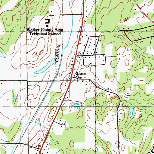 Topographic Map of Grace Church, GA