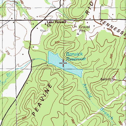 Topographic Map of Barwick Reservoir, GA
