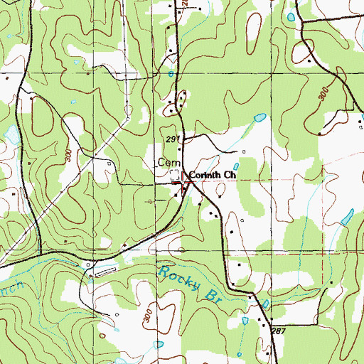 Topographic Map of Cornith Church, GA