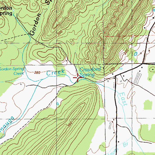 Topographic Map of Crawford Spring, GA