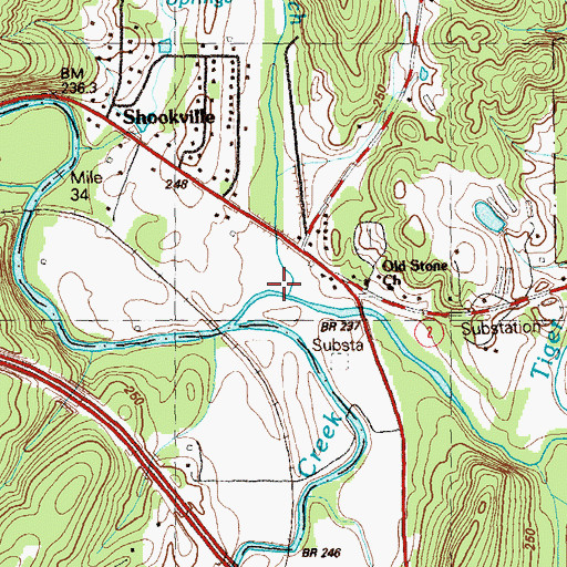 Topographic Map of Cherokee Branch, GA