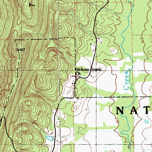 Topographic Map of Hickory Grove Church, GA