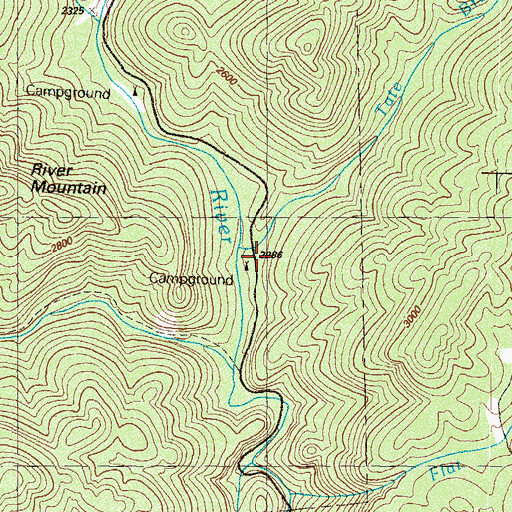 Topographic Map of Tate Branch Campground, GA