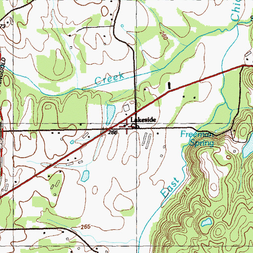 Topographic Map of Lakeside Church, GA